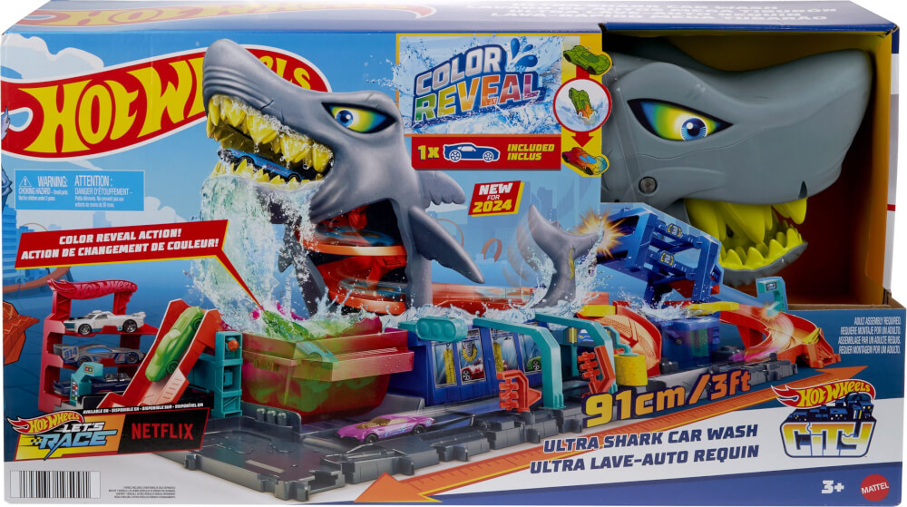 HOT-WHEELS CITY SHARK CAR WASH